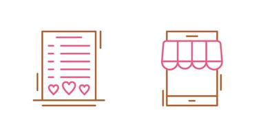 Wishlist and Online Shop Icon vector