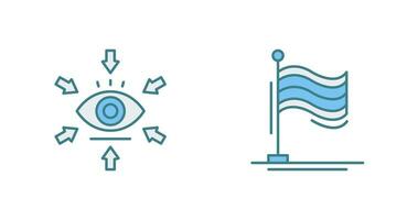 visualización y bandera icono vector