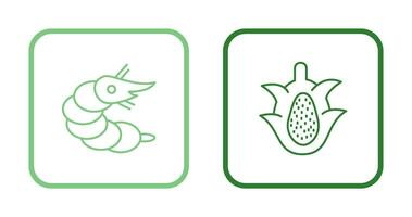 Shrimp and Dragon Fruit Icon vector