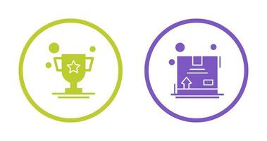 Trophy and Box Icon vector