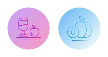 Healthy and Apricot Icon vector