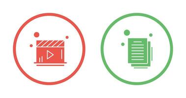 Video Player and Document Icon vector