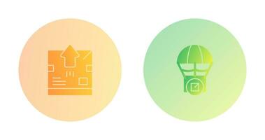 delivery box and parachute Icon vector