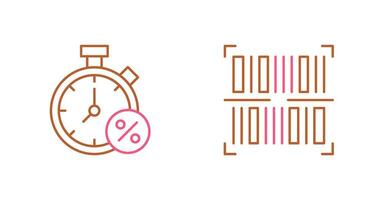 Timer and BarCode Icon vector