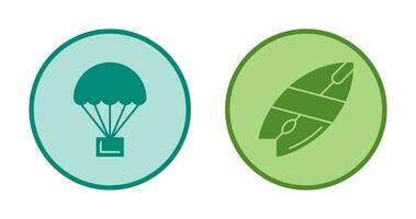 Parachute and Surfboard Icon vector