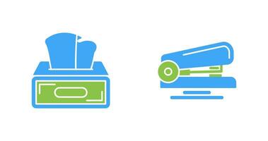 Tissue Box and Stapler Icon vector