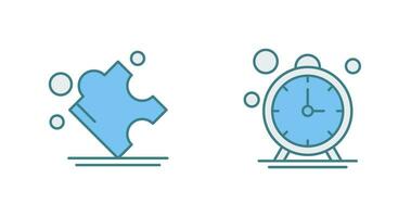 Puzzle and Stop Watch Icon vector