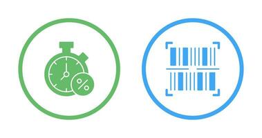 Timer and BarCode Icon vector