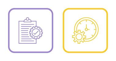 Check List and Time Setting Icon vector