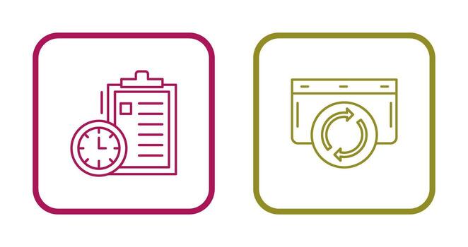 Time Management and Refresh Icon vector