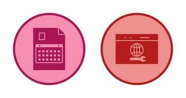 content planning and web support  Icon vector