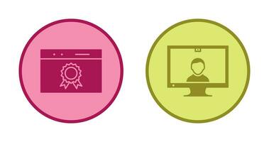 web award and video communication  Icon vector