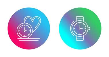 Love and Wrist Watch Icon vector