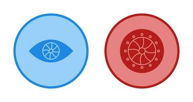 eye and optical diaphram Icon vector