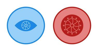 eye and optical diaphram Icon vector