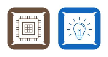 Processor and Light Bulb Icon vector