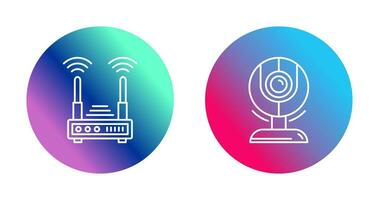 Router and Web Cam Icon vector