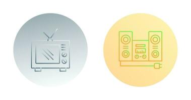 Old TV and Stereo Icon vector