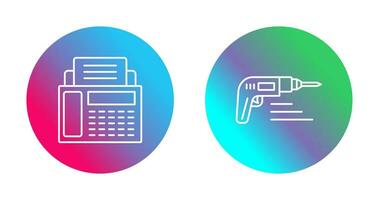 Fax Machine and Drill Icon vector