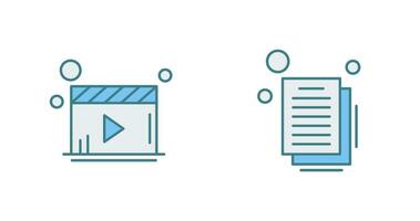 Video Player and Document Icon vector