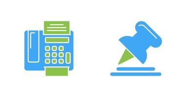 Fax Machine and Pin Icon vector