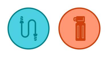 Jumping Rope and Thermos Icon vector