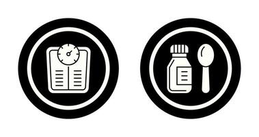 Weight Scale and Syrup Icon vector