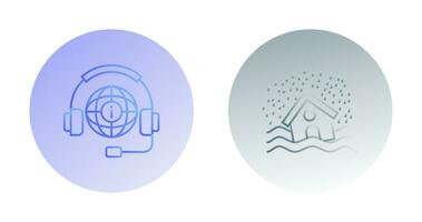 Call Center and Disaster Icon vector