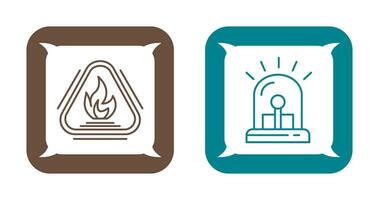 Caution Fire and Siren Icon vector