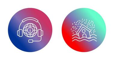 Call Center and Disaster Icon vector