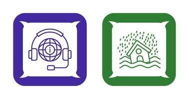 Call Center and Disaster Icon vector