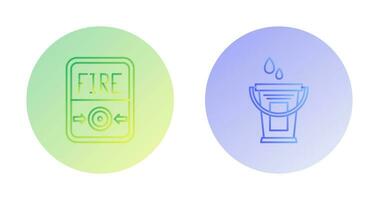 Fire Button and Water Bucket Icon vector