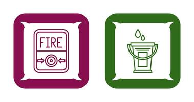 Fire Button and Water Bucket Icon vector