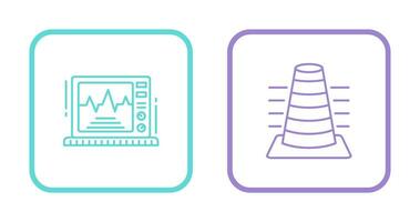 noray y ekg monitor icono vector