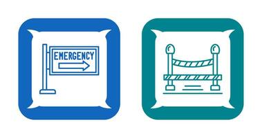 Emergency Sign and Do Not Cross Line, Icon vector