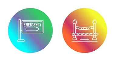 Emergency Sign and Do Not Cross Line, Icon vector