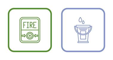 Fire Button and Water Bucket Icon vector