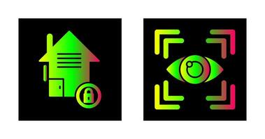 Real Estate and Eye Scan Icon vector