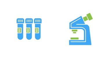 Test Tube and Microscope Icon vector