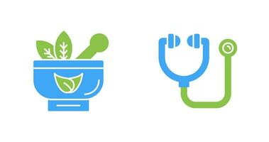 Ayurvedic and Stethoscope Icon vector