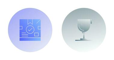 delivery box and glass Icon vector