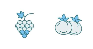 Grapes and Tomato Icon vector