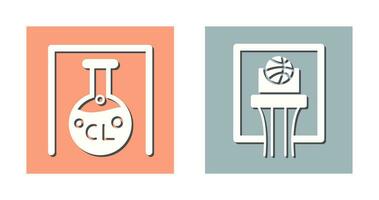 Flask and Basketball Icon vector