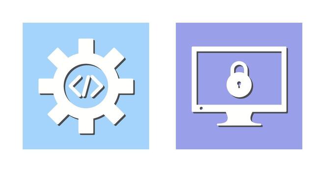 código mejoramiento y cerrado acceso icono vector