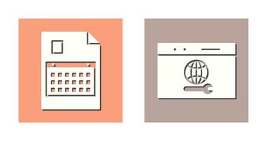 content planning and web support  Icon vector