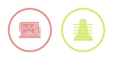 Bollard and Ekg Monitor Icon vector