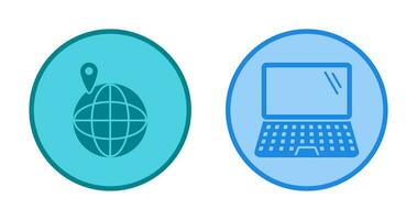 laptop and vacation spots  Icon vector