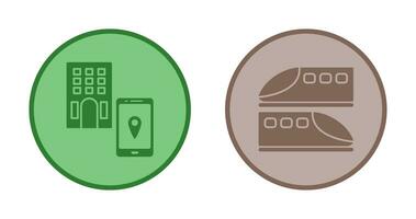 find hotel and train  Icon vector