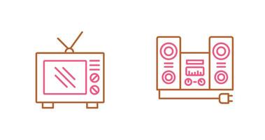 Old TV and Stereo Icon vector