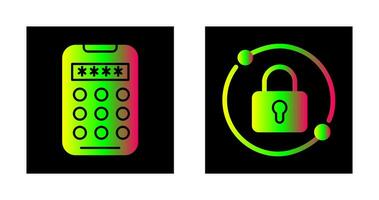 Pin Code and Pad Lock Icon vector